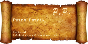 Petra Patrik névjegykártya